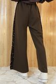 Soft Tech Sequin Wide Leg Pant Chocolate /8=